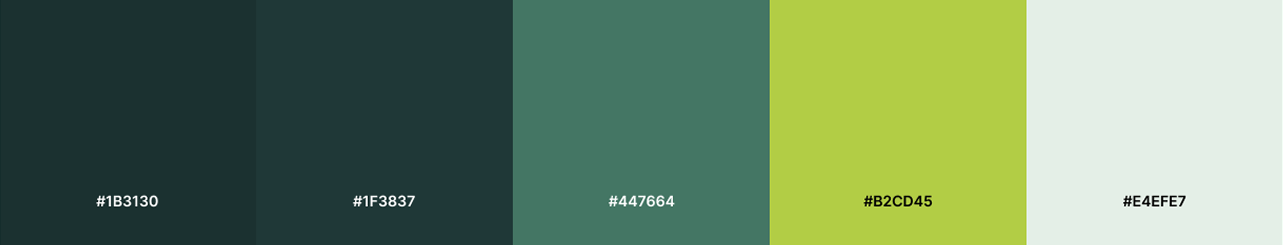 HappyPorch green colour palette